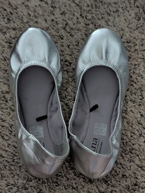 a.n.a Silver Metallic Ballet Flats